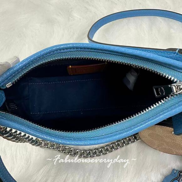 Coach Laurel Small Shoulder Bag Mirror Charm And Pouch CBI06 Pool/Sand NWT - Picture 8 of 9